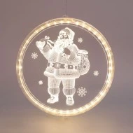Διακοσμητικό 3D ακρυλικό κρεμαστό SANTA με 24 LED θερμό χρώμα φωτός IP20 & διάσταση 21X21.6cm