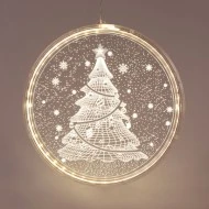 Διακοσμητικό ακρυλικό 3D κρεμαστό CHRISTMAS TREE με 24 LED σε θερμό χρώμα φωτός IP20  & διάσταση 21X21.6cm