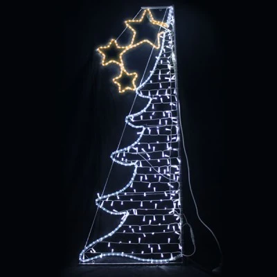 Χριστουγεννιάτικο επίστυλο HALF XMAS TREE 252&200 LED & 7m φωτοσωλήνα με ψυχρό & κίτρινο χρώμα φωτός διάστασης 750x200cm Χριστουγεννιάτικο επίστυλο HALF XMAS TREE 252&200 LED & 7m φωτοσωλήνα με ψυχρό & κίτρινο χρώμα φωτός διάστασης 750x200cm