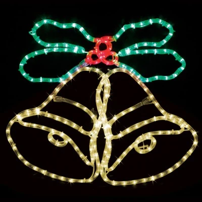 Επίστυλο σχέδιο DOUBLE BELLS με 288 LED & 8m φωτοσωλήνα με χρώμα φωτός κόκκινο πράσινο κίτρινο IP44 75x58cm Επίστυλο σχέδιο DOUBLE BELLS με 288 LED & 8m φωτοσωλήνα με χρώμα φωτός κόκκινο πράσινο κίτρινο IP44 75x58cm