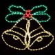 Επίστυλο σχέδιο DOUBLE BELLS με 288 LED & 8m φωτοσωλήνα με χρώμα φωτός κόκκινο πράσινο κίτρινο IP44 75x58cm Επίστυλο σχέδιο DOUBLE BELLS με 288 LED & 8m φωτοσωλήνα με χρώμα φωτός κόκκινο πράσινο κίτρινο IP44 75x58cm