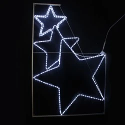 Επίστυλο σχέδιο THREE STARS με 288 LED & 8m φωτοσωλήνα με ψυχρό χρώμα φωτός  IP44 με διάσταση 100x150cm