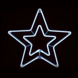 Επίστυλο σχε΄διο DOUBLE STARS με 300 NEON LED & 3m NEON DOUBLE SMD φωτοσωλήνα σε ψυχρό χρώμα φωτός IP65