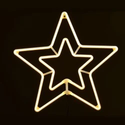 Επίστυλο σχε΄διο DOUBLE STARS με 300 NEON LED & 3m NEON DOUBLE SMD φωτοσωλήνα σε θερμό χρώμα φωτός  IP44