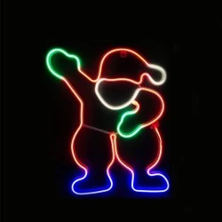 Eπίστυλο σχέδιο SANTA με 300 NEON LED & 3m NEON DOUBLE SMD πολύχρωμο φωτοσωλήνα 39X54cm