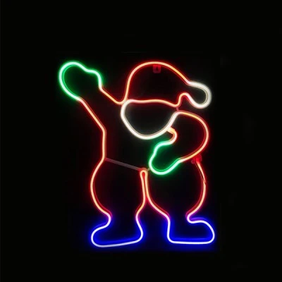 Eπίστυλο σχέδιο SANTA με 300 NEON LED & 3m NEON DOUBLE SMD πολύχρωμο φωτοσωλήνα 39X54cm Eπίστυλο σχέδιο SANTA με 300 NEON LED & 3m NEON DOUBLE SMD πολύχρωμο φωτοσωλήνα 39X54cm