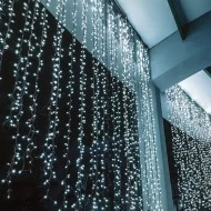 480 LED λαμπάκια κουρτίνα  5,2W με ψυχρό λευκό χρώμα φωτός IP44  300x300cm & διάφανο καλώδιο
