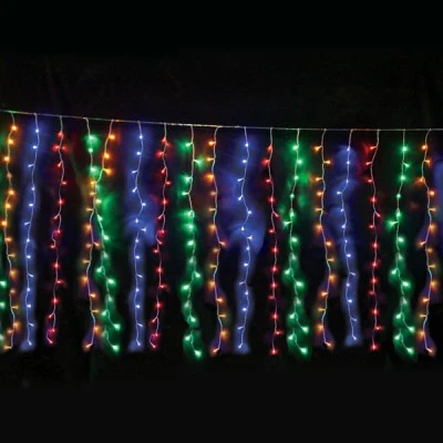 360 LED λαμπάκια κουρτίνα 20 σειρές x18 λαμπάκια 2,8W RGB & Κίτρινο επέκταση έως 2 σετ IP44 200x200cm 