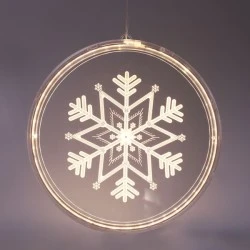 Διακοσμητικό 3D ακρυλικό χιονονιφάδα με 36 LED λαμπάκια σε θερμό χρώμα φωτός  IP20 & USB διάφανο καλώδιο τροφοδοσίας 3m