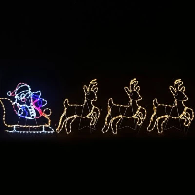 Διακοσμητικό Τάρανδος με έλκηθρο 88,2W με 504 LED πολύχρωμο με λειτουργία FLASH IP65 