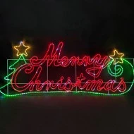 Διακοσμητικό MERRY CHRISTMAS WITH TREE 100W με 576 LED πολύχρωμα FLASH IP65 205x81cm 