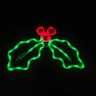 Χριστουγεννιάτικο διακοσμητικό γκι με 60 LED  με κόκκινο & πράσινο χρώμα φωτός  IP65 με διάσταση 45x32cm 