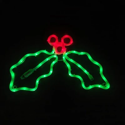 Χριστουγεννιάτικο διακοσμητικό γκι με 60 LED  με κόκκινο & πράσινο χρώμα φωτός  IP65 με διάσταση 45x32cm 