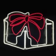 Δικοσμητικό GIFT BOX με 700 DOUBLE NEON LED 8,5m φωτοσωλήνα με λευκό & κόκκινο χρώμα φωτός IP65 133x30cm 