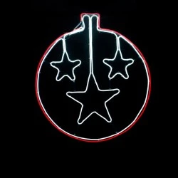 Eπίστυλο σχέδιο STAR BALL με 700 NEON LED λαμπάκια & 7m NEON DOUBLE SMD φωτοσωλήνα ψυχρό λευκό - κόκκινο IP44