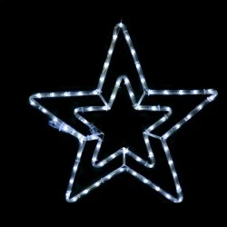 Επίστυλο σχέδιο DOUBLE STARS με 72 LED & 3m φωτοσωλήνα με ψυχρό χρώμα φωτός λειτουργία FLASH IP44 