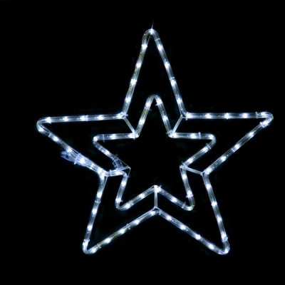 Επίστυλο σχέδιο DOUBLE STARS με 72 LED & 3m φωτοσωλήνα με ψυχρό χρώμα φωτός λειτουργία FLASH IP44 