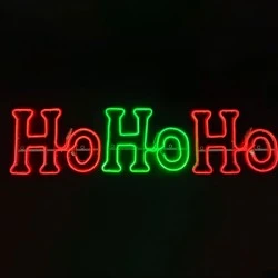 Διακοσμητικό σχέδιο HOHOHO με 750 LED & 7,5m φωτοσωλήνα σε πράσινο-κόκκινο χρώμα φωτός FLASH IP65 133x30cm 