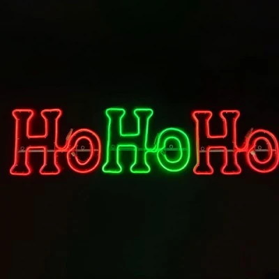 Διακοσμητικό σχέδιο HOHOHO με 750 LED & 7,5m φωτοσωλήνα σε πράσινο-κόκκινο χρώμα φωτός FLASH IP65 133x30cm 
