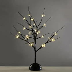 Διακοσμητικό επιτραπέζιο δεντράκι με 25 LED λαμπάκια σε θερμό χρώμα φωτός με μπαταρίες 3xAA IP20 10x10x45cm