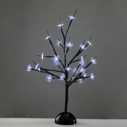 Διακοσμητικό επιτραπέζιο δεντράκι με 25 LED με ψυχρό χρώμα φωτός & μπαταρίες  3xAA  IP20 10x10x45cm
