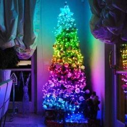 216 LED χταπο΄δι 12 γραμμές x18 LEDS πολύχρωμα  με τηλεχειριστήριο IP44 με μήκος 180cm & 5m καλώδιο τροφοδοσίας