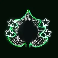 Διακοσμητικό CHRISTMAS TREE με 378 LED 4m φωτοσωλήνα & 3,2m λαμπάκια σε σειρά με θερμό-πράσινο χρώμα φωτός  IP65 85x93cm