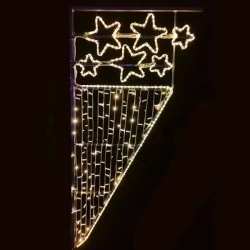 Διακοσμητικό LED επίστυλο 6 STARS WATERFALL με 464 LED & 8m μονοκάναλο φωτοσωλήνα  IP65 180x90 cm 