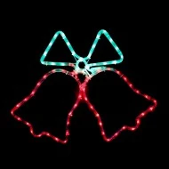 Επίστυλο σχέδιο DOUBLE BELLS με 72 LED 3m φωτοσωλήνα με πράσινο κόκκινο χρώμα φωτός λειτουργία FLASH IP44 