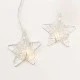 Διακοσμητικά λαμπάκια METAL STAR με 10 LED σε σειρά  με θερμό χρώμα φωτός & ασημί μέταλλο IP20 135cm 