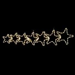 Επίστυλο σχέδιο 7 STARS με 144 LED & 6m φωτοσωλήνα σε θερμό χρώμα φωτός με μηχανισμό FLASH IP44 με διάσταση 119x37cm 