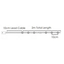 20 LED λαμπάκια 1.2W με σχέδιο καρδιά με ασημί καλώδιο χαλκού & κόκκινο χρώμα φωτός  IP20 με μήκος 2m