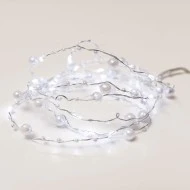 20 LED λαμπάκια με πέρλες 1.2W ψυχρό λευκό χρώμα φωτός με ασημί καλώδιο χαλκού IP20 & μήκος 2m