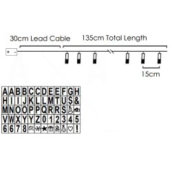 Διακοσμητικά λαμπάκια LETTERS LAMP με 10 LED θερμό χρώμα φωτός IP20 μήκος 135cm & διακόπτη On/Off
