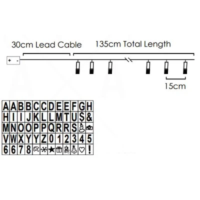 Διακοσμητικά λαμπάκια LETTERS LAMP με 10 LED θερμό χρώμα φωτός IP20 μήκος 135cm & διακόπτη On/Off