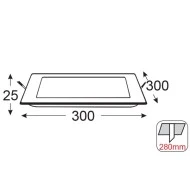 LED PANEL χωνευτό φωτιστικό τετράγωνο 26W 4000K ενδιάμεσο λευκό φως 1990Lm 230V 225mm Ra80 LED PANEL χωνευτό φωτιστικό τετράγωνο 26W 4000K ενδιάμεσο λευκό φως 1990Lm 230V 225mm Ra80