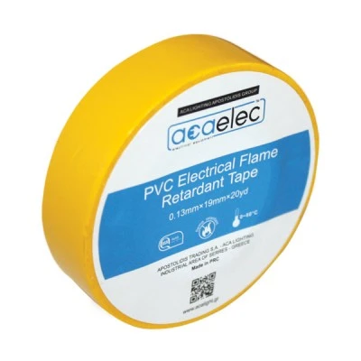 Μονωτική ταινία PVC ACAELEC σε κίτρινο χρώμα 0.13mmx19mmx20yds Μονωτική ταινία PVC ACAELEC σε κίτρινο χρώμα 0.13mmx19mmx20yds