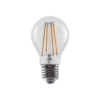 Διακοσμητική λάμπα LED FILAMENT E27 A60 8W ενδιάμεσο χρώμα φωτός4000K 1010LM ντιμαριζόμενη με διάφανο κάλυμμα 