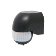Ανιχνευτής κίνησης υπερύθρων επίτοιχος 230V IP44 με γωνία ανίχνευσης 180° ~12m σε μαύρο χρώμα