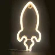 Πύραυλος 87 NEON LED λαμπάκια με μπαταρία (3xAA)/USB θερμό λευκό φως IP20 13.5x2x27cm