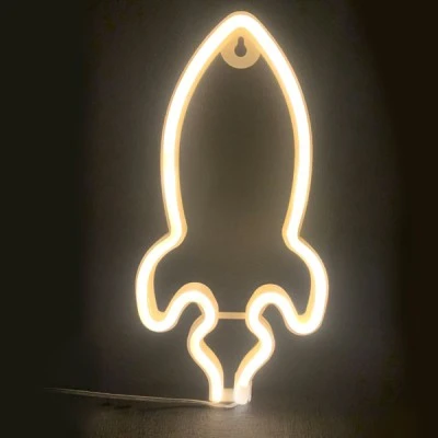 Πύραυλος 87 NEON LED λαμπάκια με μπαταρία (3xAA)/USB θερμό λευκό φως IP20 13.5x2x27cm