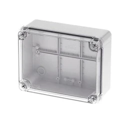 Κουτί διακλάδωσης στεγανό IP65 190x140x75mm σε γκρι χρώμα με διάφανο κάλυμμα