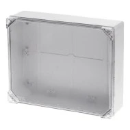 Κουτί διακλάδωσης στεγανό IP65 310x240x100mm σε γκρι χρώμα με διάφανο κάλυμμα Κουτί διακλάδωσης στεγανό IP65 310x240x100mm σε γκρι χρώμα με διάφανο κάλυμμα