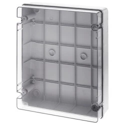 Κουτί διακλάδωσης στεγανό IP65 380x300x180mm σε γκρι χρώμα με διάφανο κάλυμμα