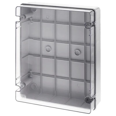 Κουτί διακλάδωσης στεγανό IP65 380x300x120 mm σε γκρι χρώμα με διάφανο κάλυμμα