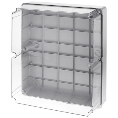 Κουτί διακλάδωσης στεγανό IP65 460x380x180mm σε γκρι χρώμα με διάφανο κάλυμμα