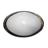 Φωτιστικό πλαφονιέρα με ντουί Ε27 230V AC max 60W σε χρυσό - μαύρο χρώμα σώματος & IP45 κατάλληλη για εξωτερικό χώρο 