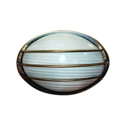 Φωτιστικό πλαφονιέρα οβάλ με ακτίνες σε χρώμα χρυσό-μαύρο με ντουί Ε27 max 60W 230V AC IP45 κατάλληλη για εξωτερικό χώρο