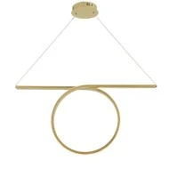 Κρεμαστό φωτιστικό LED 43W θερμό φως 3000k 2580lm 88x17xh120cm με ορειχάλκινο χρώμα αλουμινίου IP20