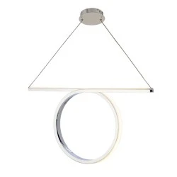 Κρεμαστό φωτιστικό LED 43W θερμό φως 3000k 2580lm 88x17xh120cm με ασημί χρώμα αλουμινίου IP20
